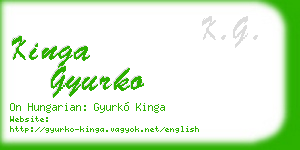 kinga gyurko business card